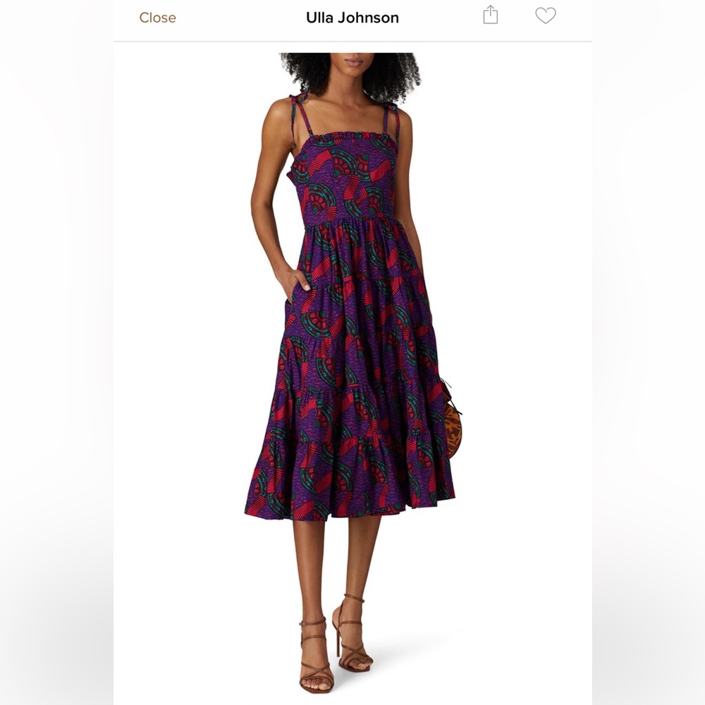 Ills Johnson tiered midi dress with tie straps